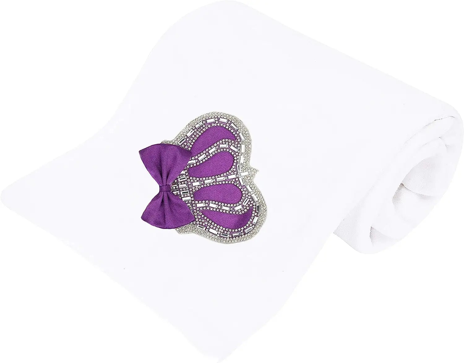 Newborn Jeweled Crown Swaddle Receiving Blanket for Baby Girl 34" x 31"