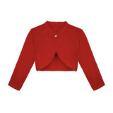 Baby Girls' Long Sleeve Knit One Button Closure Bolero Shrug