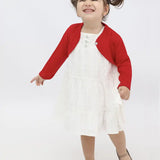 Baby Girls' Long Sleeve Knit One Button Closure Bolero Shrug