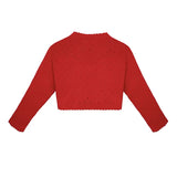 Baby Girls' Long Sleeve Knit One Button Closure Bolero Shrug