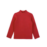 Baby Girls' Basic Long Sleeve Mock Turtleneck Cotton T-Shirt
