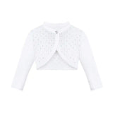 Baby Girls' Long Sleeve Knit One Button Closure Bolero Shrug