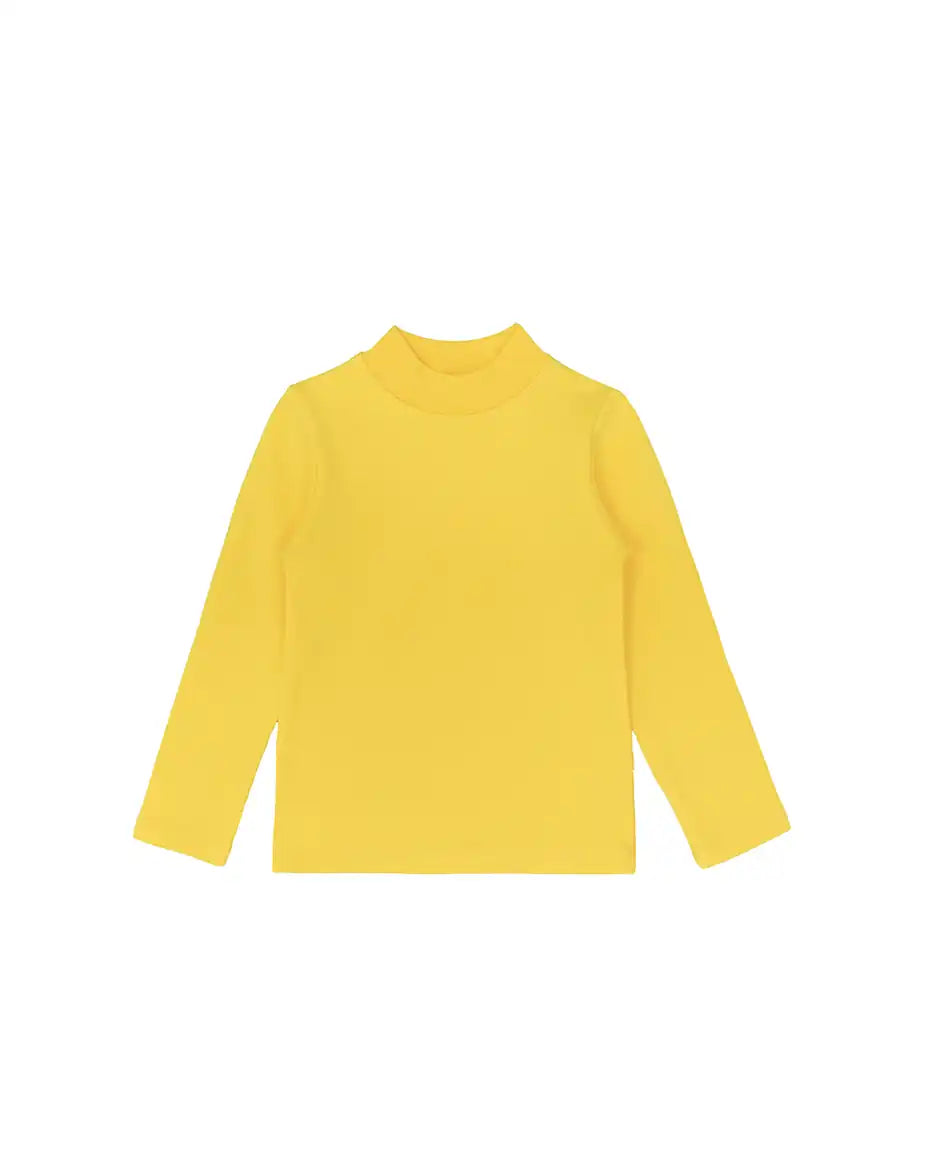 Baby Girls' Basic Long Sleeve Mock Turtleneck Cotton T-Shirt