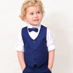 Boys 4 piece tuxedo suit with shirt, pants, vest and bow tie; perfect for baby boy clothes & christmas gift ideas  